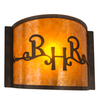 12" Wide Ridin Hy Personalized Wall Sconce